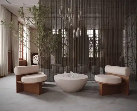 Gardin med fin struktur